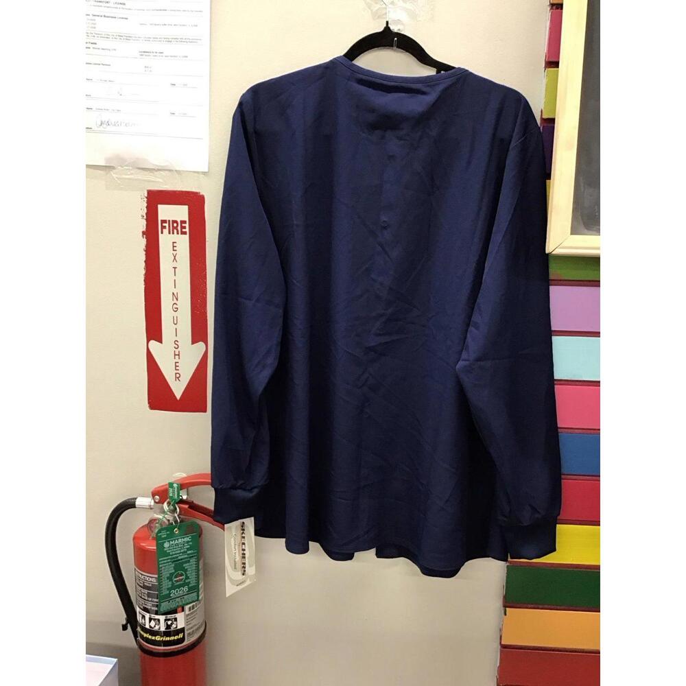 Skechers barco scrub jacket XL snap button warm up navy stretch new jcp - Picture 3 of 5